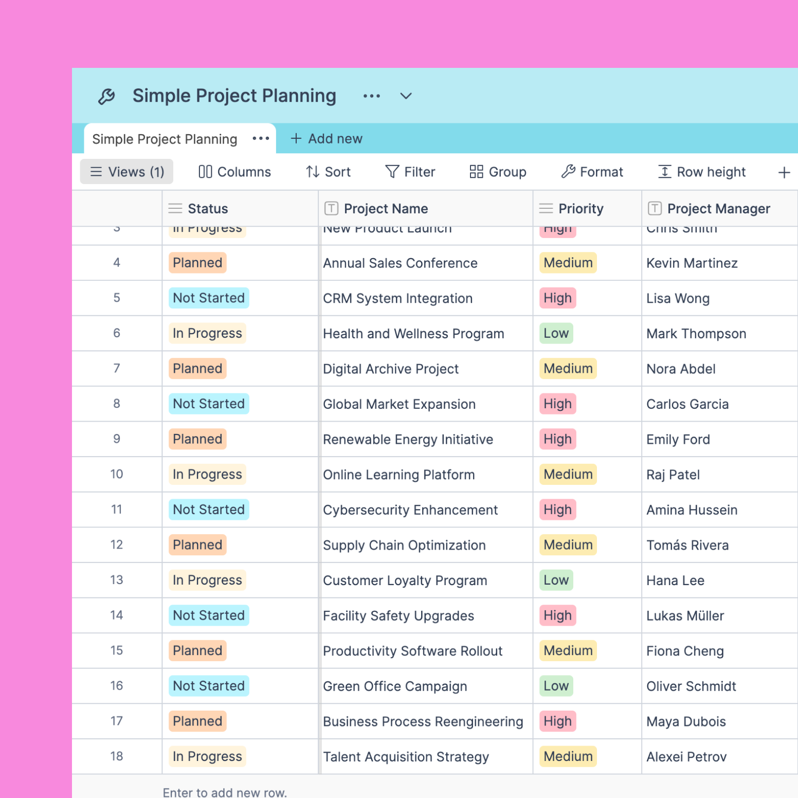 Free Simple Project Plan Spreadsheet Template | Retable